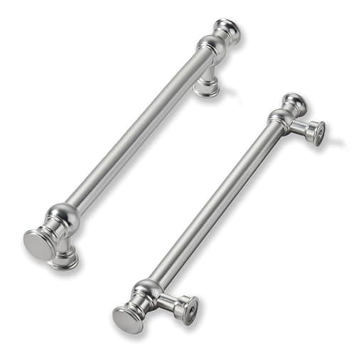 khtumeware 2 Pack 6inch(152mm) Hole Center Brushed Satin Nickel Cabinet Pulls Solid Heavy Duty Pull Cabinet Hardware Handle for Kitchens cabinets Dressers Pull for Bathroom
