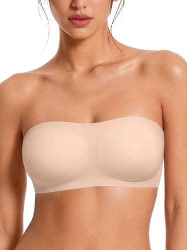 Avidlove Strapless Bras for Women Non Slip Wireless Comfy Bandeau Seamless No Underwire Padded Bralette Tube Bra Nude