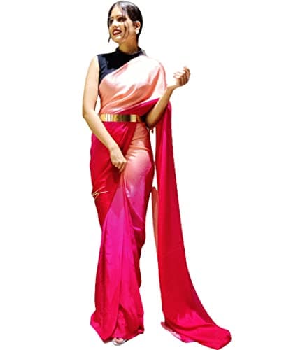 Sidhidata Women's Chiffon Georgette Ready To Wear saree With Unstitched Blouse Piece