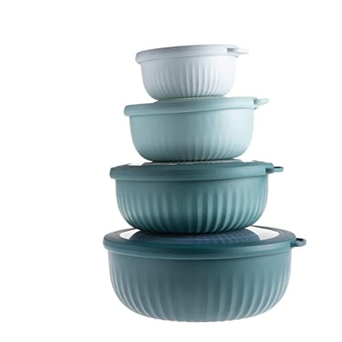 COOK WITH COLOR Prep Bowls wit...8 Piece Set - Wide Bowls, Teal