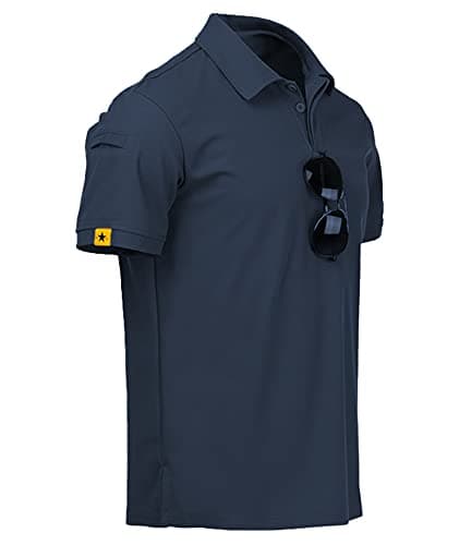 ZITY Mens Polo Shirt Short Sleeve Sports Tactical T-Shirt Athletic Golf Polos Daily Casual Stylish Collared Shirts for Men Navy Medium $14.99