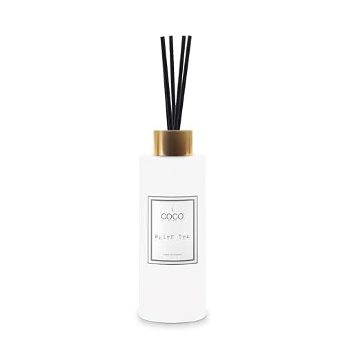 COCO by Stone 5oz Reed Diffuser (White Tea) – Luxury Scented Oil Diffuser for Home Aromatherapy, Long-Lasting Vegan Fragrance, Elegant Home Décor and Air Freshener