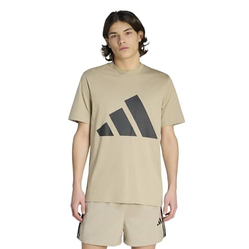adidas Men's Essentials Big Logo T-Shirt, Wonder Cargo/Black, X-Large