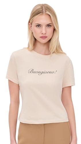 Lioness Women's Buongiorno Baby Tee, Oatmeal, S