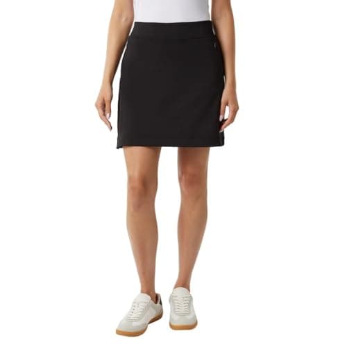 32 Degrees Women’s Skort with Inner Shorts, 2 Front Pockets, High Waist Athletic Tennis & Golf Skirt (Black, Large)