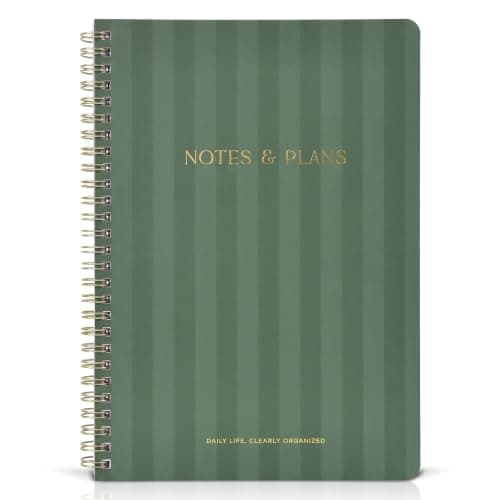 Beautiful Daily Planner And Notebook With Hourly Schedule - Aesthetic Spiral To do List Notepad to Easily Organize Your Tasks And Appointments - Stylish Book And School Or Office Supplies For Women