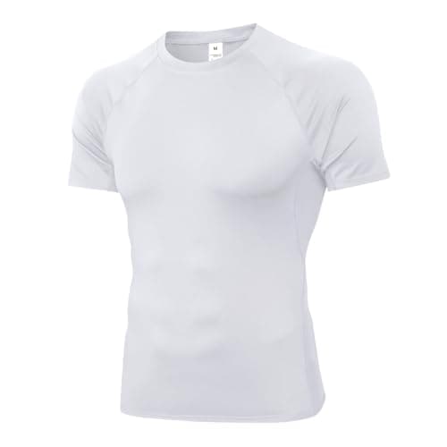 Compression Shirt Men Short Sleeve Workout T Shirts Cool Dry Gym Running Tops Athletic Base Layer Undershirts Basketball