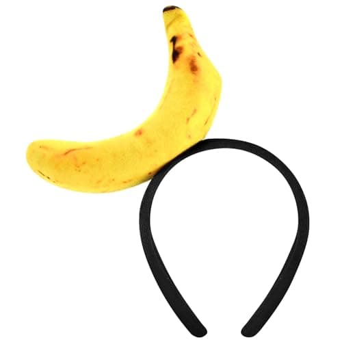 Kuscul Funny Banana Headband,Novelty Fruit Hair Hoop for Costume Party,Cosplay,Daily Wear and Photo Props (Banana)