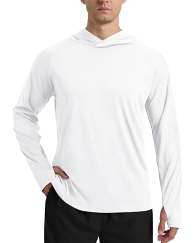 UPF 50+ Fishing Shirts for Men - Long Sleeve UV Sun Protection Hoodie Lightweight Rash Guard for Hiking Running Athletic