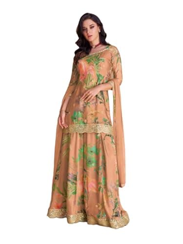 Shreeva Fashion Ready to Wear Indian/Pakistani Party wear Floral Print Designer Kurta with Palazzo Suit for Womens