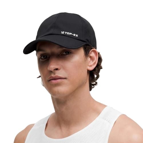 TOP-EX UVCoolix™ Mens Cooling Baseball Cap UPF 50+ Sun Protection Hat for Big Heads, Quick Dry Golf Running Outdoor Sports, Lightweight Breathable Mesh, Adjustable Soft Hat, Stealth Black, XL/XXL