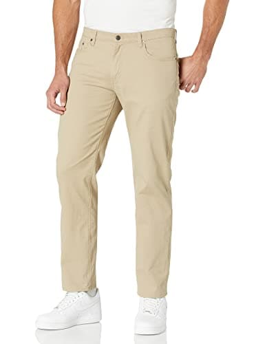Amazon Essentials Men's 5-Pocket Stretch Twill Pants, Khaki Brown, 32W x 32L