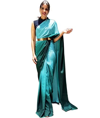 Sidhidata Women's Chiffon Georgette Ready To Wear saree With Unstitched Blouse Piece