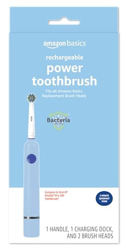 Amazon Basics Power Rechargeable Electric Toothbrush w/ EasyFlex Brush Heads & 2-Minute Timer $8.40 w/ S&S + Free Shipping w/ Prime or on $35+
