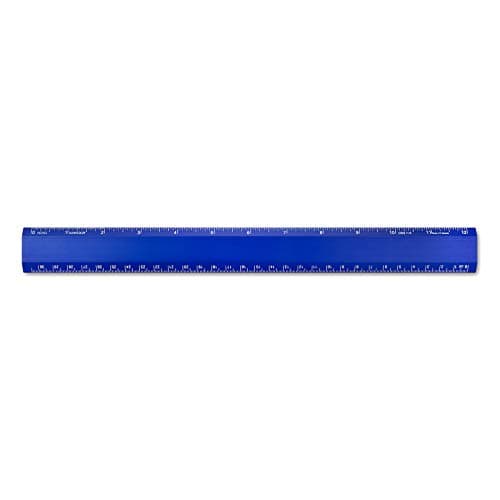Alumicolor Aluminum Desk Ruler, 12IN, Blue