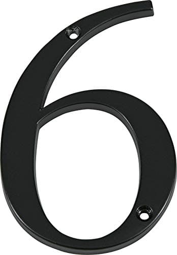 Amazon: Hillman Distinctions 4" Black Zinc Flush Mount House Number (Number 6) $1.18 + FS w/ Prime $1.15