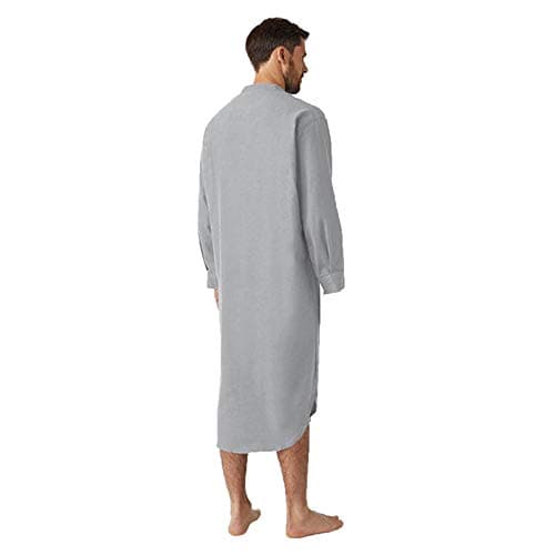 Alalaso Thobe Dubai Men Clothes Men Kurta Men's Kaftan Thobe Islamic Saudi Arabic Middle East Long Gown Dress Crew Neck Lightweight Clothing Ramadan Dress Muslim Clothing Robe Bandage Satin