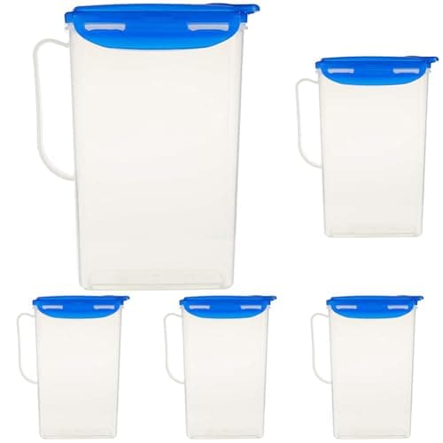 LocknLock Aqua Fridge Door Wat...Juices, 2 QT, Blue (Pack of 5)