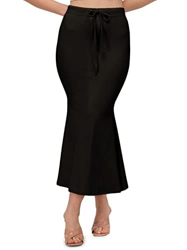 Mehrang Saree Shapewear Petticoat For Women, Cotton Blended,Petticoat,Skirts For Women,Shape Wear Dress For Saree XXX-Large Black