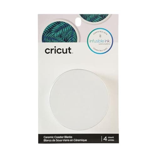Cricut 2006582 Coaster Blanks, Ceramic Infusible Ink, White