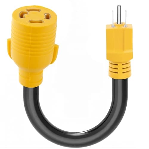 CXIYUA 4 Prong 30 Amp L14-30 Female to 3 Prong 15 Amp 5-15 Male Plug Adapter, 5-15P to L14-30R Adapter Cord, Receptacle Twsit Lock, Generator Plug Adapter, ETL Listed