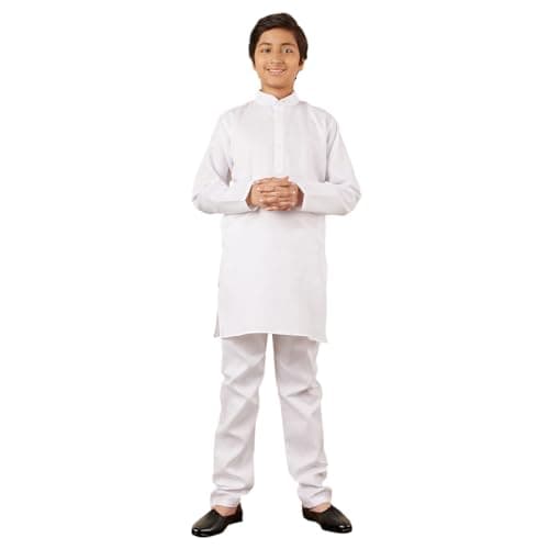 AJ DEZINES Kids Indian Ethnic Wear Kurta Set For Boys|Boys Indian Outfit|Traditional & Festive Wear|White Kurta Pyjama Set-16