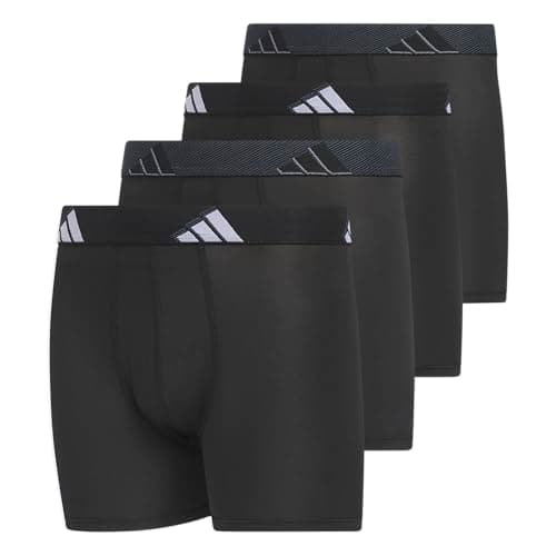 adidas Youth Performance 4-Pack Boxer Brief, Kids Underwear, Boys Athletic Fit Microfiber Boxer Briefs, Black/Onix Grey/Grey, X-Large