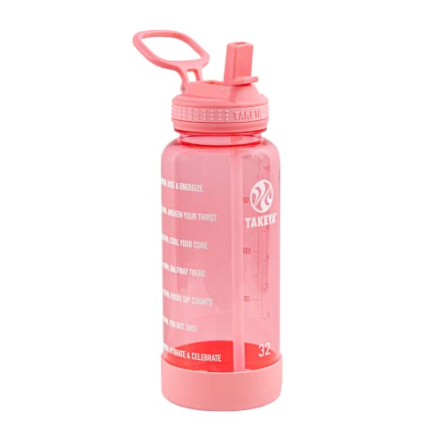 Takeya 32 oz Motivational Wate...e Tritan Plastic, Flutter Pink
