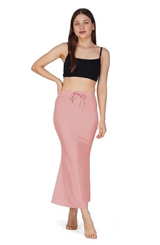 Sunehla Deal Saree Shapewear Petticoat for Women | Mermaid Style | Drawstring & Elastic Waist | Stretchable Inner Skirt (Onionpink, Small)
