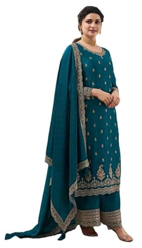 STELLACOUTURE Ready to wear salwar kameez for women, Plus size Indian Pakistani ethnic suit, Eid, Wedding, Party 3006-O (Turquoise, 42)