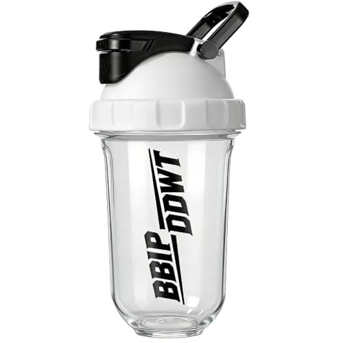 BBIPDDWT 20 oz Protein Shaker Bottles for Protein Mixes,with wire whisk ball, Leak Proof Shaker Cups for Protein Shakes and Pre Workout, BPA-Free, Dishwasher Safe (White)