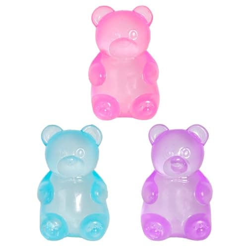 3pc Stress Gummy Bear Squishy Stress Balls for Adults Kids Fidget Toy for Your Best Mellow and Chill Sugar Filled Bear Shape