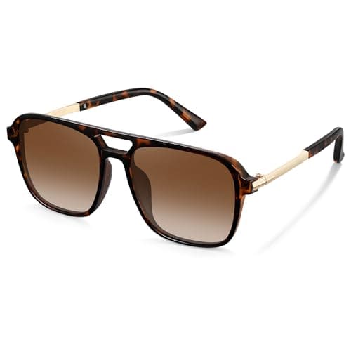 deuwiew Retro Aviator Sunglasses for Women Men Trendy Rectangle Polarized Sunglasses Womens and Mens Sun Glasses with UV Protection
