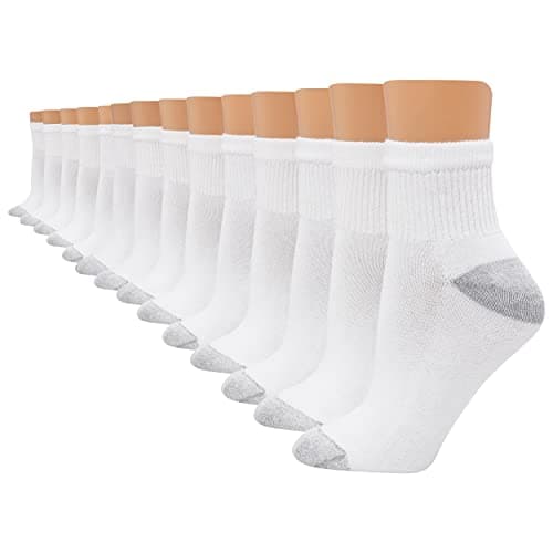 Hanes Womens Value Pack, Ankle Soft Moisture-wicking Socks, Available In 10 And 14-packs, White - 14 Pack, 5-9 US