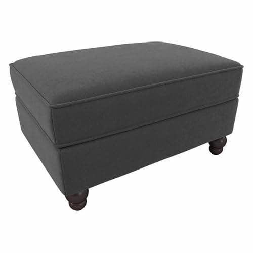 Bush Home Ottoman with Storage...ion, Charcoal Gray Herringbone