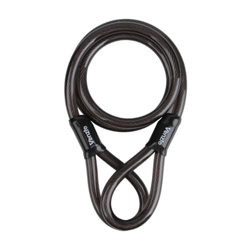 Venzio Heavy Duty 4FT 12mm (1/2 inch) Bike Lock Cable with Loops, Security Steel Lock Cable, PVC Coated Anti-Theft Chain for Bicycle, Gate, Grill, Generator