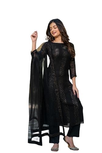 Readymade Embroidery Kurta Set with Dupatta Salwar Suit for Women