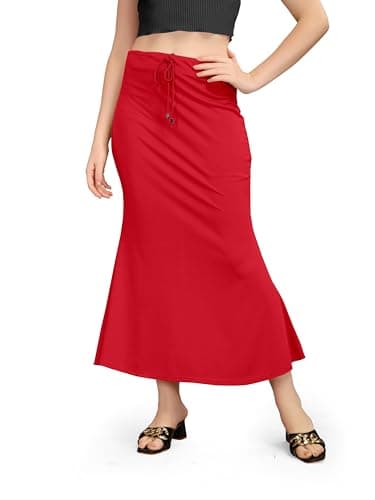 Kipzy Saree Shapewear, Petticoat for Women,Petticoat, Silhouette, Skirts for Women (Red, 2XL)