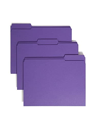 Smead File Folder, Reinforced ...e, Purple, 100 per Box (13034)