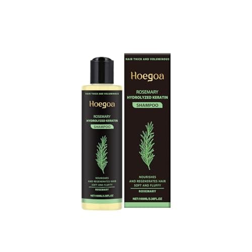 Hoegoa Rosemary Hydrolyzed Keratin Shampoo, Hair Growth and Thickening, Strengthening Treatment, 100ml/3.38 Fl Oz