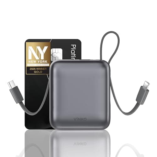Prime Members: 10000mAh VINKO 22.5W Portable Power Bank w/ Built-in Cables (Gray) $10.79 + Free Shipping