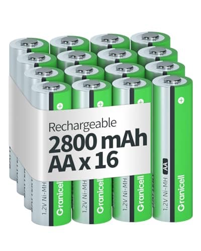Granicell 2800 mAh AA Rechargeable Batteries 16-Pack for $15 + free shipping w/ Prime