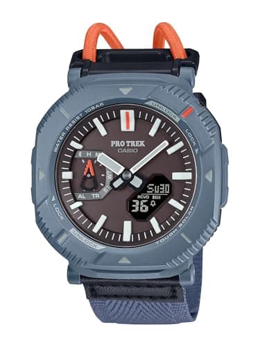 [AC] $115.20 | Casio PRJ-B001B Series | Pro Trek | Tough Solar | (Black/Blue) | Environmentally Friendly Bio Resin | Digital Bluetooth Watch at Amazon