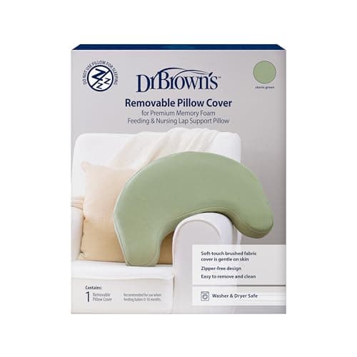 Dr. Brown's Nursing Pillow Cover, Soft Brushed Washable Fabric, Storm Green