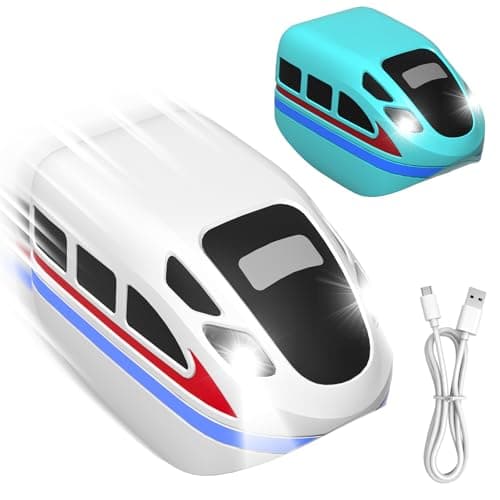 Only for Annexfun Electric Train Sets | Non-Magnetic | 2-Pack USB Rechargeable Train Cars - Exclusively for Annexfun Electric Train Tracks | Cannot Operate Independently | Kids 3+ Years