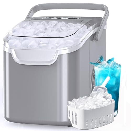 Countertop Ice Maker Machine, ...g Dorm Home Outdoor Use (Grey)