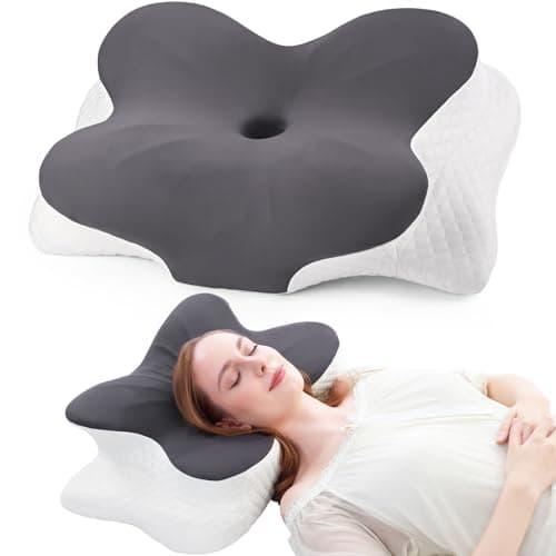 Cervical Pillow for Neck Pain Relief, Contour Memory Foam Pillows, Adjustable Orthopedic Pillow with Cooling Pillowcase for Side, Back, Stomach Sleepers, Ergonomic Neck and Shoulder Support