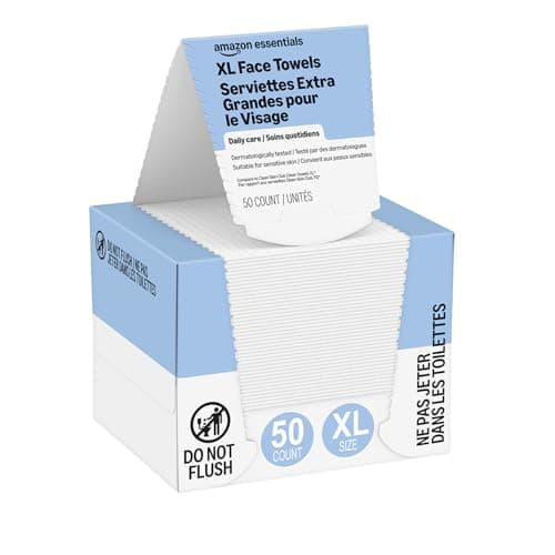 Amazon Essentials XL Dry Face ...12 Inches, 50 Count, Pack of 1