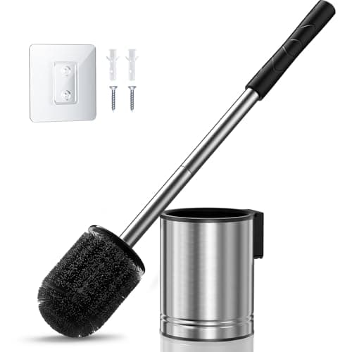 $5.98* | HAMITOR Compact Toilet Bowl Brush Set (silver) at Amazon