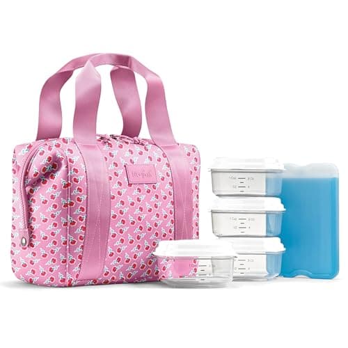 Fit & Fresh Remi Lunch Bag for...ine Washable, Sweet Pink Block